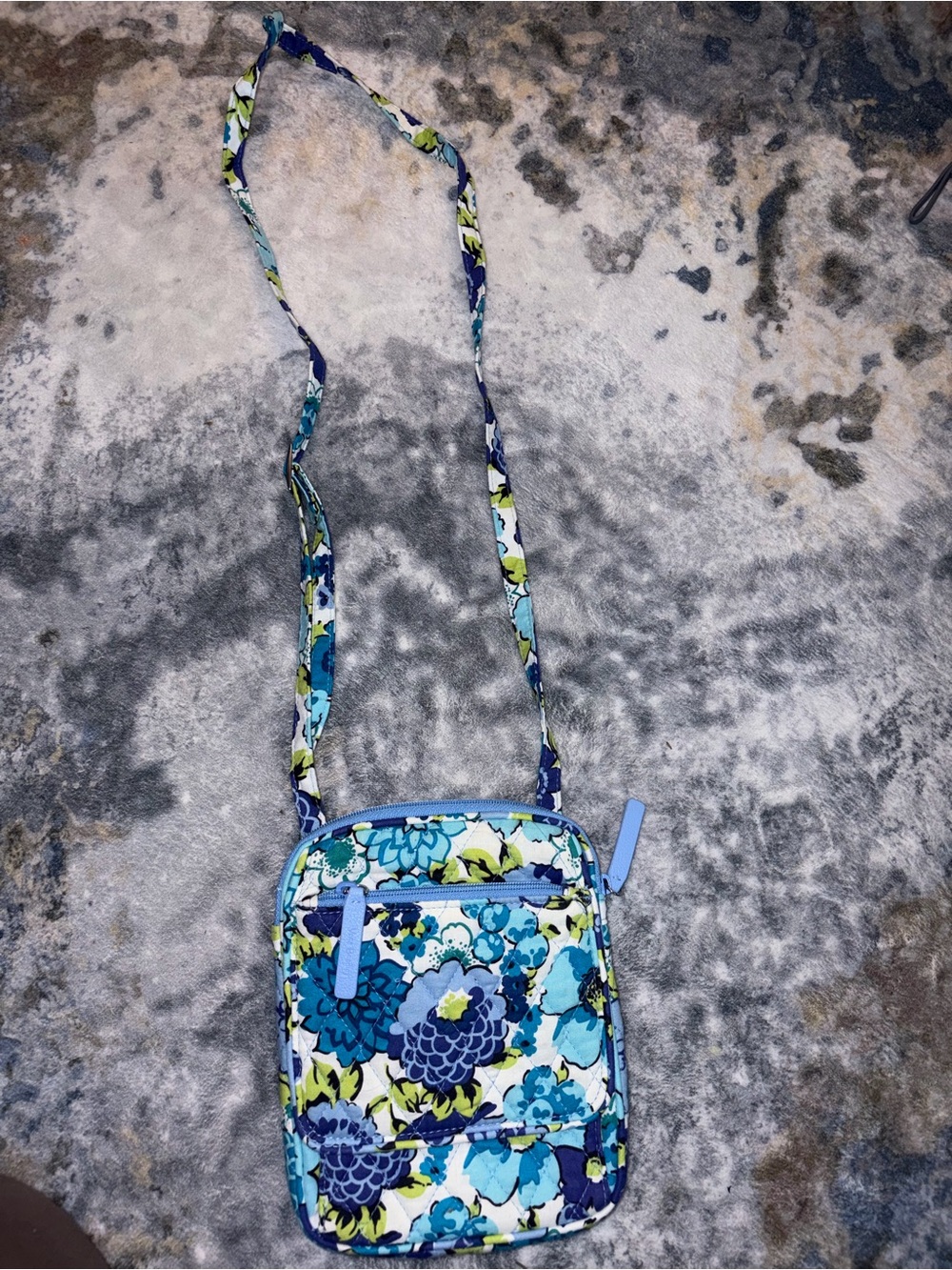 VERA BRADLEY Floral Crossbody Bag in Blue and Green